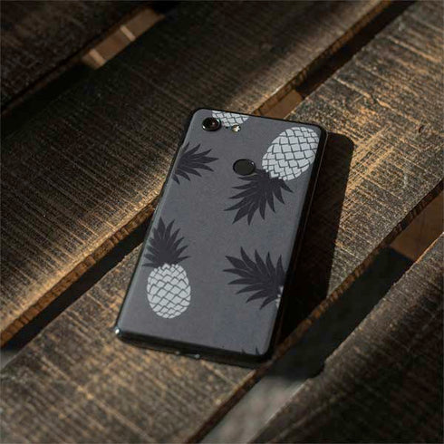 Black and White Pineapples Google Pixel 3 XL Skin